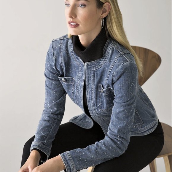 WHITE HOUSE BLACK MARKET LIMITED EDITION EMBELLISHED DENIM JACKET NEW W TAGS 4 - Picture 3 of 16